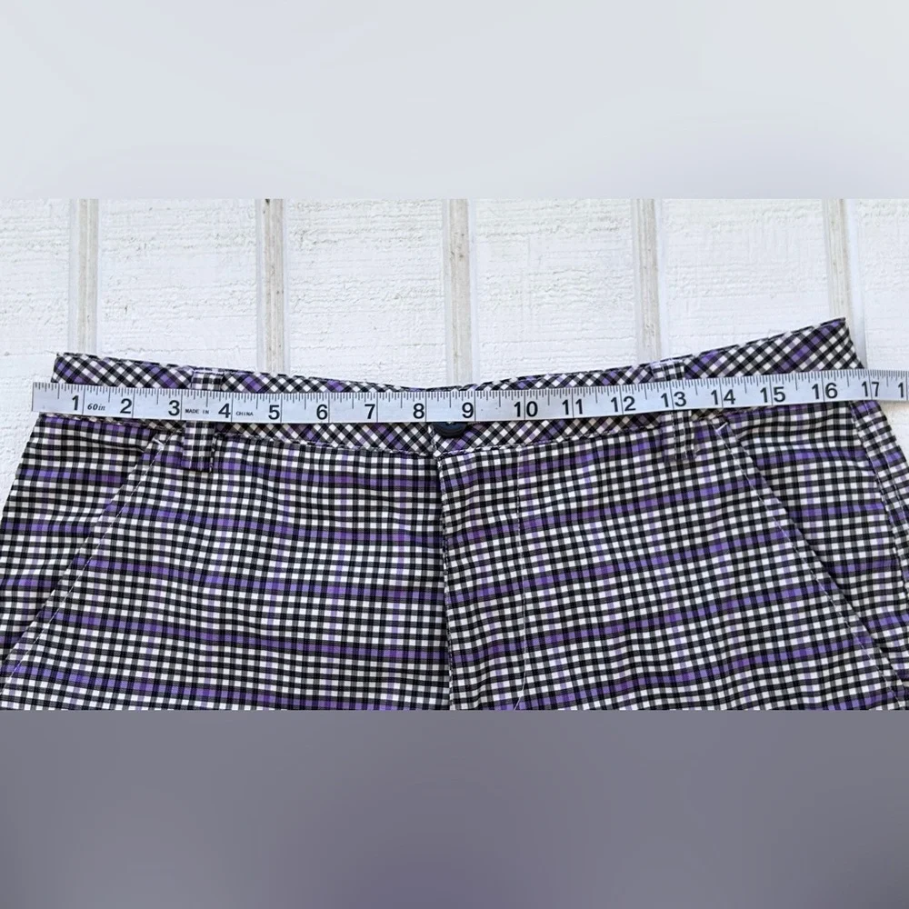 Puma Brand‎ Men’s 10” Golf Shorts Black/White/Purple Check Size 32